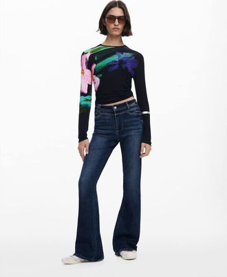 Desigual Jeans a zampa blu slavato
