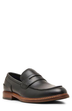Steve Madden Eastin Leather Penny Loafer in Black at Nordstrom, Size 10.5
