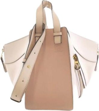 Loewe Pre-owned Handbags, female, Beige, Size: ONE SIZE Pre-owned Hammock Small Calf Shoulder Bag
