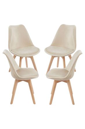 Regalos Miguel Regalos Miguel - Packs Sillas Comedor - Pack 4 Sillas Synk Terciopelo - Beige