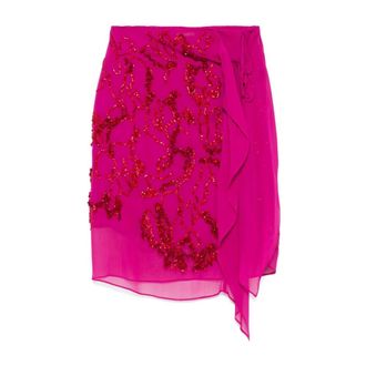 Dries Van Noten Midi Skirts, female, Pink, Size: XS Short Skirts