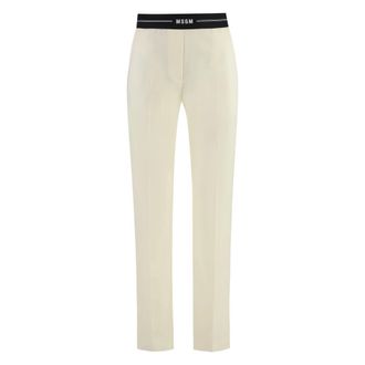Msgm Msgm, Broeken, Dames, Beige, 2Xs, Wol, Wollen Broek