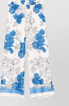 Parosh floral print wide leg trousers with pockets