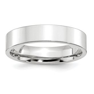 Diamond2Deal Platinum 5mm Polished Flat Wedding Band Ring