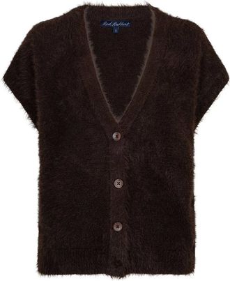 Red Button Sleeveless Fuzzy - Dames - Truien - Bruin - Maat: L