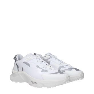 Valentino Garavani Mens White Fabric Athletic Sneakers