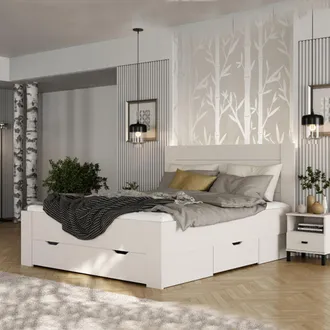 Dmora Lecho Doble Siwwa, Dimensi&oacute;n Del Colch&oacute;n 160x200 Cm, Soporta 200 Kg, Doble, Blanco Crema