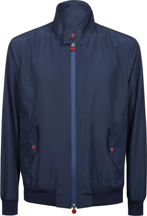 Kiton Light Jackets, male, Blue, XL, Nylon Jacket with Side Pockets