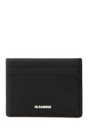 Jil Sander Mens Curve Card Case Black Calf Cases
