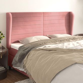 vidaXL Cabecero Con Orejas De Terciopelo Rosa 183x23x118/128 Cm Vidaxl
