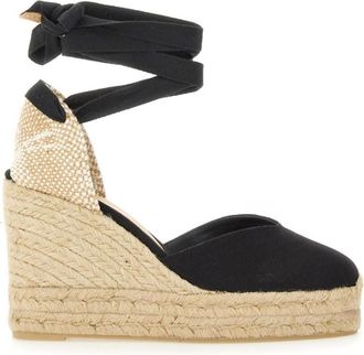 Castaner Black Solid Clear Wedges