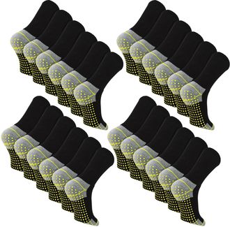 Sock Snob 24 Paar Mannen Antislip Grip Werk Sokken | Ademend Duurzaam Boot Sokken met Grip