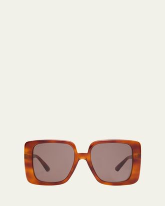 Gucci Oversized Square Havana Acetate Sunglasses