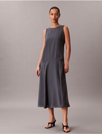 Calvin Klein Jeans Calvin Klein Womens Voile Maxi Dress - Blue - XS