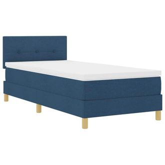 vidaXL Cama Box Spring Con Colch&oacute;n Con Colch&oacute;n Azul 100 X 200 Cm Tela Vidaxl