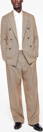 Emporio Armani Mens Chevron pattern double-pleated pant