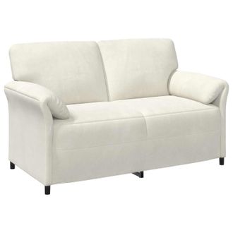 vidaXL Sof&aacute; De 2 Plazas Crema 158 X 83 X 95 Cm Terciopelo Vidaxl