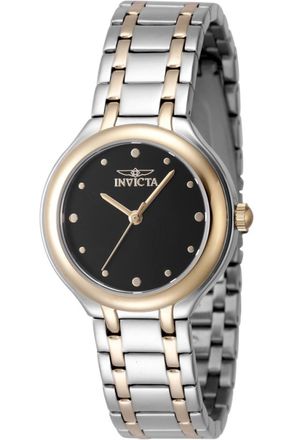 Invicta Wildflower 48229 Dames Horloge - Quartz Uurwerk - Roestvrij Staal met zwarte Wijzerplaat - 32mm