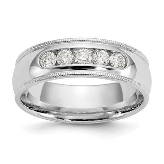 Diamond2Deal 14k Gold Lab Grown Diamond Wedding Band Ring 1/2Ct Clarity- VS Color- D-E