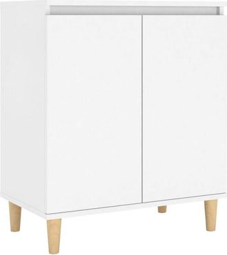vidaXL Vidaxl - Sideboard with Solid Wood Legs White 60x35x70 cm Engineered Wood