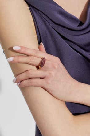 LI&Eacute; STUDIO Beatrice Ring With A Semi-precious Stone, Womens, Gold