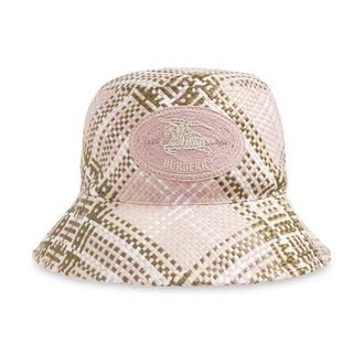 Burberry Hats, male, Pink, Size: XS Check Bucket Hat