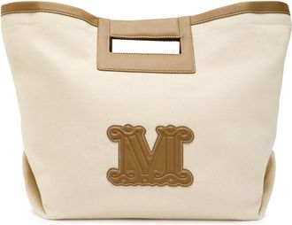 Max Mara Logo-appliqu&eacute;d Canvas Tote bag - Camel - One Size