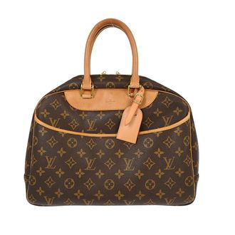 Louis Vuitton Deauville Handbag Monogram Canvas Brown Canvas Handbag (Pre-Owned)