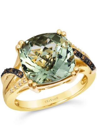 Le Vian Ladies Semi Precious Ring featuring 6 1/2 cts. Mint Julep Quartz set in 14K Honey Gold