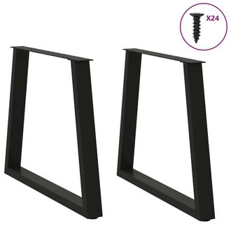 Berkfield Home Modern Dining Table Legs V-Shape 2 pcs Black 80x(72-73.3) cm Steel