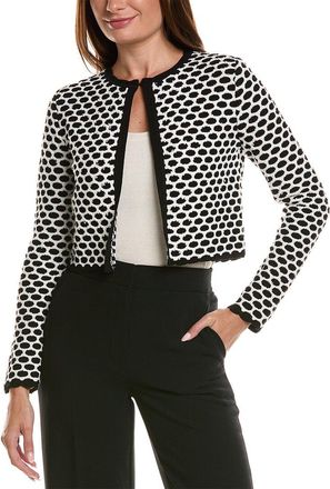 Oscar De La Renta Oscar De La Renta Honeycomb Sequins Knit Silk-Blend Jacket