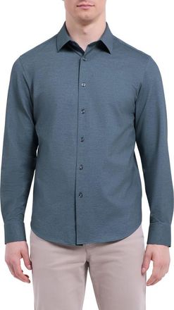 Bugatchi James OoohCotton Button-Up Shirt in Indigo at Nordstrom, Size Xxx-Large