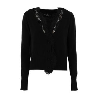 Ermanno Scervino Dames, Truien, Zwart, Maat: XS Kasjmier
