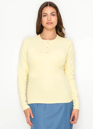YAL New York Everyday Cotton Stretch Henley Top