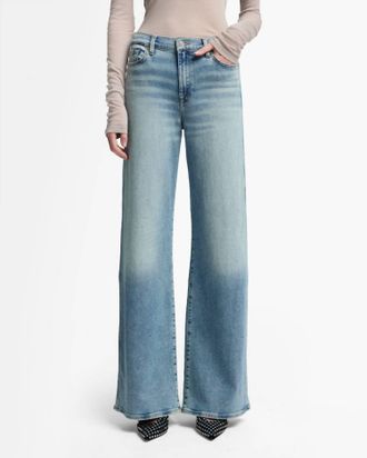 7 For All Mankind Lotta High Waist Wide Leg Jeans In Amuse Me