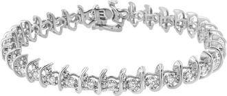 House of Brilliance 925 Sterling Silver 1 cttw Prong-Set Diamond Link Bracelet (I-J, I1-I2) - 7.25 in White at Nordstrom
