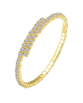 Rachel Glauber 14K Plated Cz Tennis Bracelet