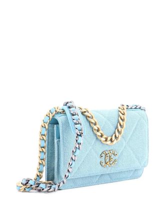 Chanel 19 Wallet on Chain Quilted Denim crossbody bag - Blu