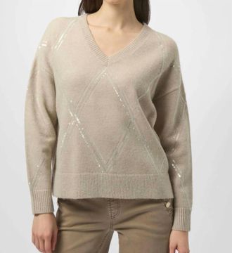 Joseph Ribkoff Sweater Knit Pullover With Sequins In Oyster