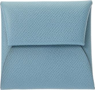 Herm&egrave;s Blue Epsom Leather Coin Purse/Coin Case (Pre-Owned)