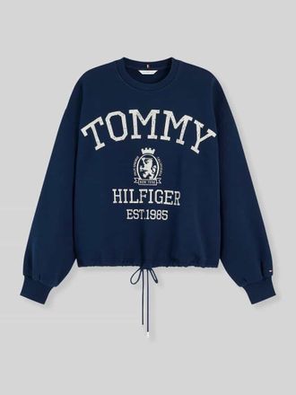 Tommy Hilfiger Loose Fit Sweatshirt aus reiner Baumwolle mit Logo-Print in Marine, Gr&ouml;&szlig;e XL