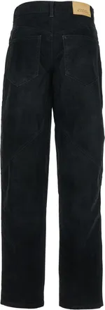Isabel Marant Womens Black Jeans With Logo Patch And Tapered Leg Denim Trousers