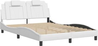 vidaXL Estructura De Cama Con Led Sin Colch&oacute;n Blanco 120x200 Cm Vidaxl