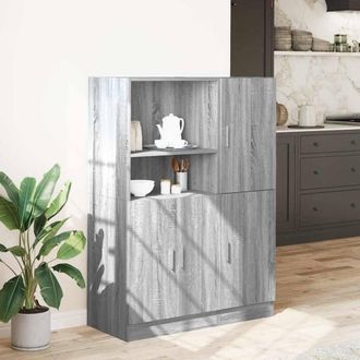 Berkfield Home Durable 2 Piece Kitchen Cabinet Set Grey Sonoma Engineered Wood