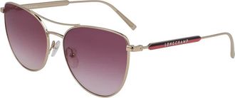 Longchamp Stijlvolle Zonnebril - Dames - Zonnebrillen - Geel - 58 MM - Accessoires