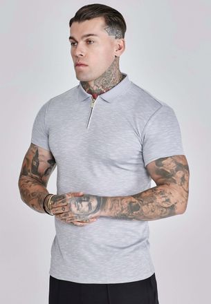 Siksilk Poloshirt SIKSILK Siksilk Polo Smart Polo, Herren, Gr. XL, grau, Obermaterial: 68% Modal CMD. 32% Polyester PES., Shirts Poloshirt
