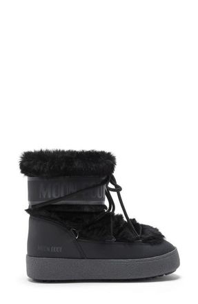 Moon Boot LTrack Faux Fur Water Repellent Boot in Black/Black at Nordstrom, Size 39