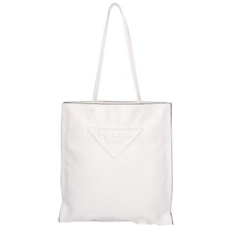 Prada White Leather Tote Bag (Pre-Owned)