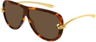 Bottega Veneta Aviator Zonnebril - unisex - Zonnebrillen - Bruin - 61 MM - Accessoires
