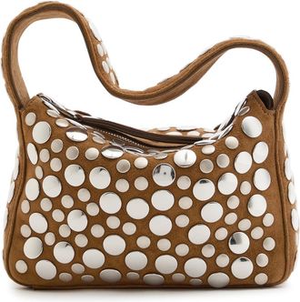 Khaite Elena Small Stud-embellished Suede top Handle bag - Brown - One Size